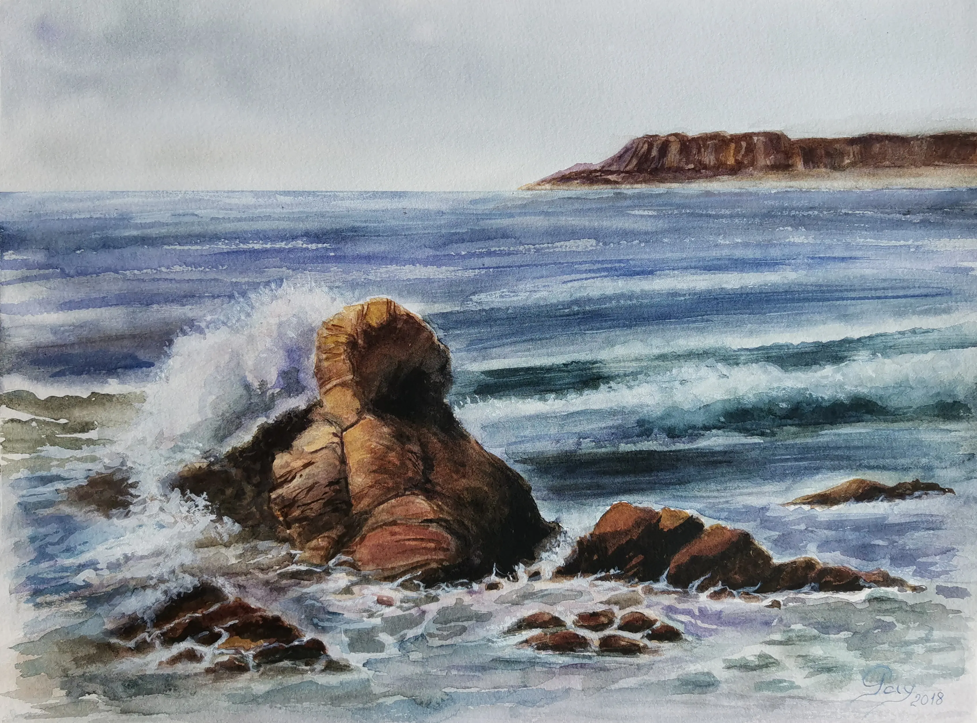 Moře. akvarel.30x40